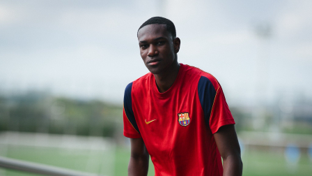 Josué Caicedo completó su primera sesión de entrenamiento como nuevo futbolista del Barça Atlètic