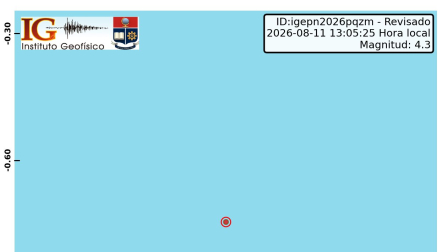 Sismo frente a las costas de Ecuador este martes 11 de agosto del 2026.