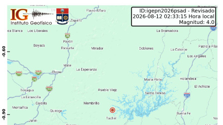Temblor de magnitud 4,0 sacudió a la provincia de Guayas en la madrugada de este miércoles