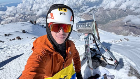 Marcelo Segovia en su llegada al techo del mundo en Rusia