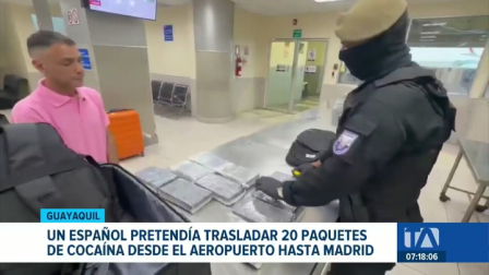 Un nuevo operativo antinarcóticos en el Aeropuerto de Guayaquil permitió la captura de un ciudadano que pretendía abordar un vuelo hacia Madrid con droga. Un reportaje de Bernarda Cevallos