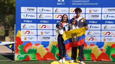 Los hermanos María Sol y Bayardo Naranjo ganan podio en el Mundial Universitario de Pentatlón Moderno, en España.