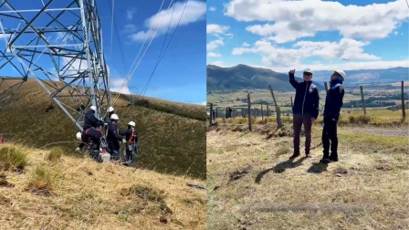 Concluyen trabajos en línea de transmisión El Inga – Tisaleo para restablecer el servicio eléctrico.