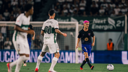 El centrocampista español del Barcelona, ​​Pablo Gavi, en el partido del FC Barcelona ante el Elche.