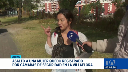 Cámaras de video captaron el momento en el que una pareja asalta a una mujer en el sector de la Villaflora. La evidencia fue entregada a la Policía. Un reportaje de Gustavo Jaramillo