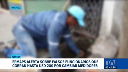 La EPMAPS alertó sobre delincuentes que utilizan la imagen institucional para exigir cobros indebidos a los usuarios.  Un reportaje de Nathalie Jiménez