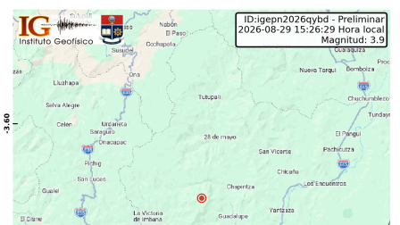 Dos sismos se registraron en Zamora Chinchipe.