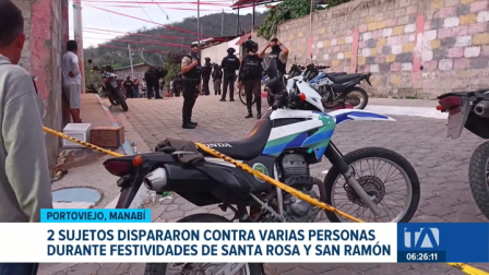 Dos hombres armados dispararon contra varias personas en las festividades de Santa Rosa y San Ramón, en la provincia de Manabí. Un reportaje de Daniel Moreira