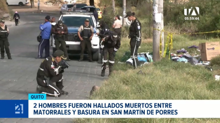 Los cuerpos sin vida fueron encontrados en el sur de Quito. Unidades especializadas iniciaron las peritajes correspondientes. Un reportaje de Juan Miguel Rodríguez