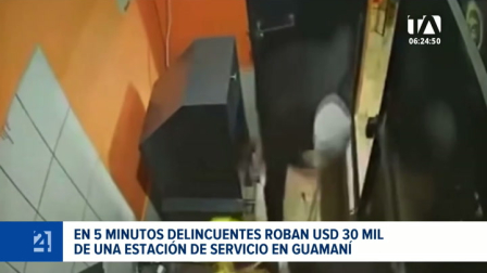 En menos de cinco minutos, los hombres ingresaron a la estación de servicio y, al momento de darse a la fuga, abrieron fuego en contra de la Policía Nacional. Un reportaje de Gustavo Jaramillo