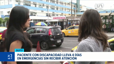 Una persona con discapacidad lleva cuatro días sin ser atendida en el hospital del IESS, mientras familiares de una bebé de tres meses exigen su traslado inmediato a otra casa de salud. Un reportaje de Nathalie Jiménez