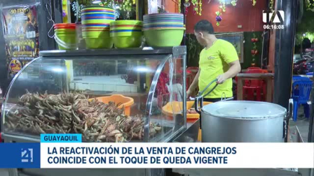 Negocios adelantan sus cierres para cumplir la medida restrictiva, lo que impacta las altas expectativas de venta de los comerciantes ante el fin de la veda del cangrejo. Un reportaje de Camila Guevara