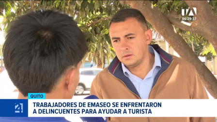 El personal municipal intervino de forma inmediata durante un robo en el bulevar de la 24 de Mayo. Un reportaje de Gustavo Jaramillo