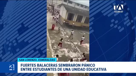 Los disparos en la provincia de Esmeraldas dejaron de forma preliminar un fallecido y causaron pánico en la Unidad Educativa 10 de Agosto.