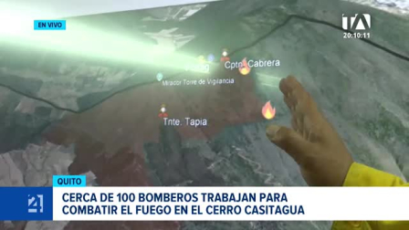 Los equipos de emergencia mantienen intensas labores de control para sofocar el fuego activo en las laderas del norte de Quito. Un reportaje de Karen Haro