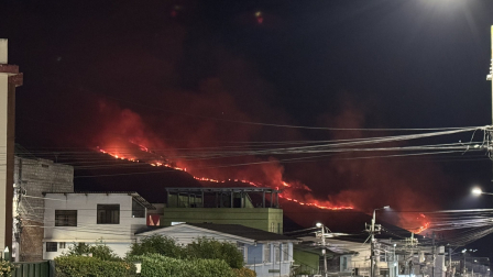El incendio en el sector de Casitagua permanece activo, mientras más de 95 000 personas se encuentran en sectores bajo distintos niveles de vigilancia por posible presencia de humo.