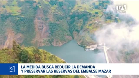 La suspensión del servicio busca aliviar la demanda del sistema eléctrico nacional ante las severas condiciones del estiaje que atraviesa el país. Un reportaje de Brigette Mancheno