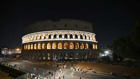 Vista exterior del Coliseo Romano.