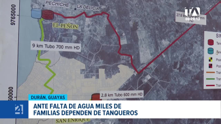 La escasez, fallas en la red de distribución y los cortes de energía obligan a los habitantes de Durán a depender de tanqueros. Un reportaje de Ever Moreira
