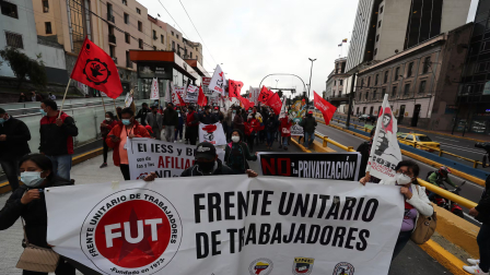 El FUT, la UNE, el Frente Popular y otras organizaciones sociales convocaron a movilizaciones para el 8 de octubre por reclamos relacionados con salud, educación, empleo, seguridad y el IESS.