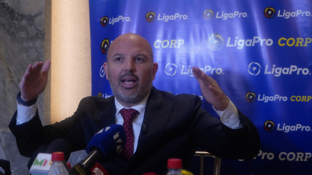 Miguel Ángel Loor, presidente de LigaPro, en la explicación del nuevo sistema de campeonato.