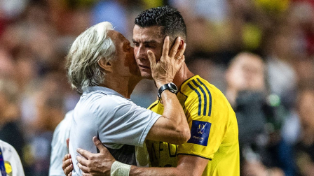 Cristiano Ronaldo y el DT Jorge Jesus en la Selección Portugal
