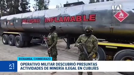 La intervención de las Fuerzas Armadas dejó ocho personas aprehendidas e incautación de maquinaria pesada que operaba sin permisos. Un reportaje de Mercedes Chavez