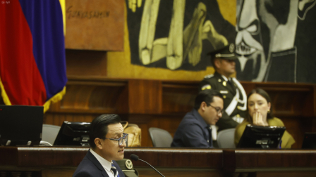 Juicio Político en contra del consejero de Participación Ciudadana, David Rosero, se desarrolla en el Pleno de la Asamblea Nacional.
