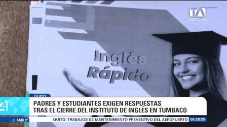 Estudiantes y padres de familia reclaman el reembolso de valores pagados por adelantado correspondiente a clases que la institución canceló sin previo aviso. Un reportaje de Brigette Mancheno
