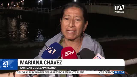 El hallazgo se registró frente a las costas de Santa Elena. Todavía se mantiene la búsqueda de 13 tripulantes desaparecidos, mientras la Armada intensifica los rastreos por vía marítima y aérea. Un reportaje de Camila Guevara