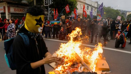 Manifestaciones por el séptimo aniversario de las protestas y disturbios de 2019, en Valparaíso