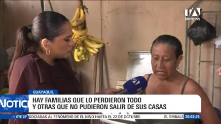 Las intensas lluvias provocaron la acumulación de agua y daños en calles y viviendas de la parroquia Tenguel y el cantón Balao. Un reportaje de Paula Kuhn