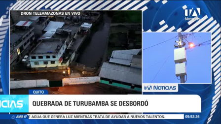 Las intensas precipitaciones registradas la tarde del domingo provocaron la crecida y desbordamiento de la quebrada de Turubamba en el sector Lucha de los Pobres. El colapso del sistema de alcantarillado afectó la circulación vehicular, obligando a la Agencia Metropolitana de Tránsito a implementar cierres viales preventivos mientras los equipos de emergencia realizan trabajos de limpieza. Un reporte de Gustavo Jaramillo.