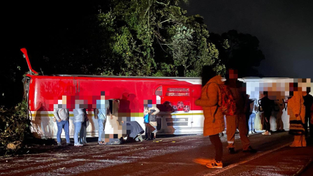 Imagen del siniestro de tránsito reportado en la vía Loja - Saraguro