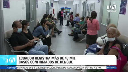 Las autoridades del Ministerio de Salud Pública encendieron las alarmas al confirmar que los contagios por dengue superan los 43 mil casos en lo que va del año a nivel nacional. Las estadísticas epidemiológicas señalan que la mayor concentración de contagios se localiza en las provincias de Guayas, Manabí, Los Ríos y Santa Elena, donde las lluvias e inundaciones han favorecido la reproducción del mosquito transmisor. Un reporte de Ericka Vera.