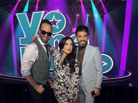 Los jueces Pamela Cortés, Lucas Arnau y Ricardo Velasteguí en lla gala 24 de Yo Me Llamo. Lunes 13 de octubre del 2025.