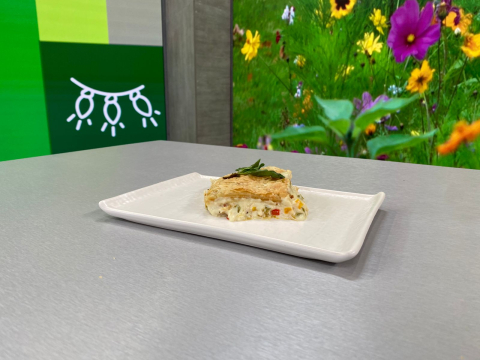 Pastel de pollo con hojaldre