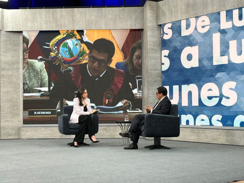 Entrevistas a José Suing presidente de la Corte Nacional de Justicia de Ecuador en De Lunes a Lunes.