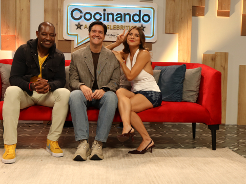 Beber Espinoza, Carlos Luis Andrade 'Manaba' y Andy Suzuki en Cocinando a los Celebrities.