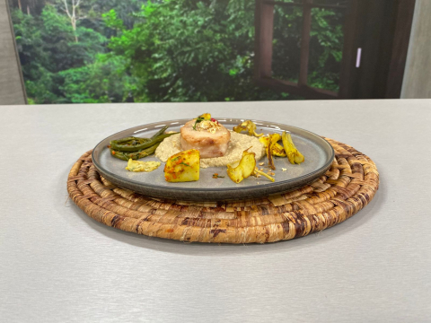 Este jueves 9 de abril del 2026 preparamos paiche en salsa de cacao blanco, junto al chef Felipe Campana.