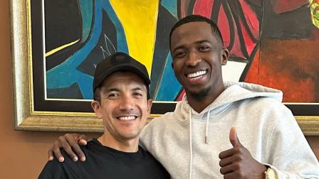 Encuentro entre Richard Carapaz y William Pacho