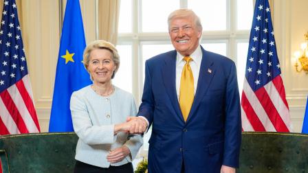 Ursula von der Leyen, y el presidente Donald Trump se reunieron en Turnberry.