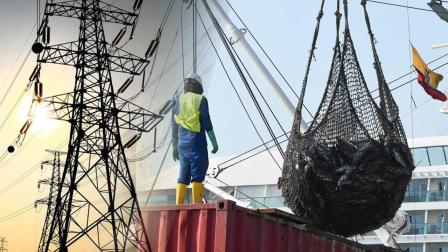 Imagen referencial del sector eléctrico y el sector pesquero en Ecuador