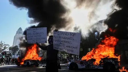 En Los Ángeles se registran protestas desde hace una semana en contra de las políticas migratorias de Donald Trump.