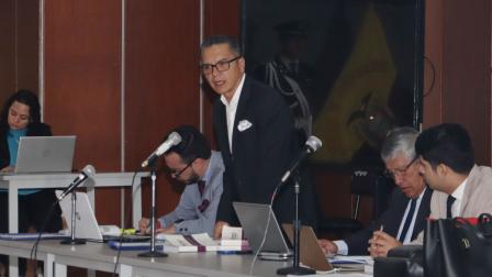 Wilman Terán, expresidente del Consejo de la Judicatura, acudió a la audiencia de formulación de cargo del caso Vidrio Libre, en la Corte Nacional, este viernes 13 de junio del 2025.