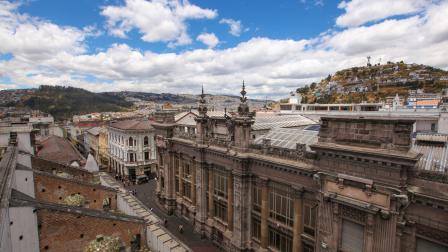 Vista panorámica del Museo de la Moneda, ubicado en el Centro Histórico de Quito.