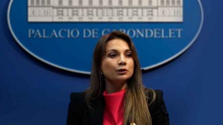 Carolina Jaramillo, portavoz del Gobierno, realiza anuncios este lunes 16 de junio del 2025.