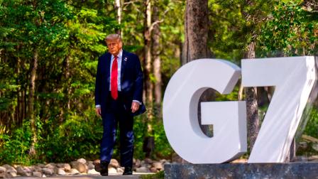 Donald Trump abandonó la reunión del G7 un día antes de su fin.