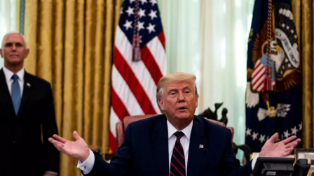 Donald Trump en la Oficina Oval de la Casa Blanca.