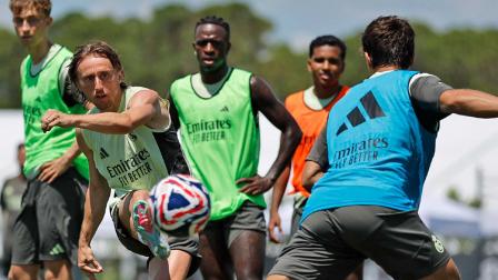 Luka Modric en un entrenamiento en Estados Unidos previo al debut en el Mundial de Clubes el miércoles 18 de junio.